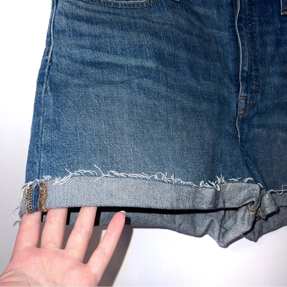 Madewell High Rise Denim Cotton Cuffed Shorts 32 - Picture 5 of 5